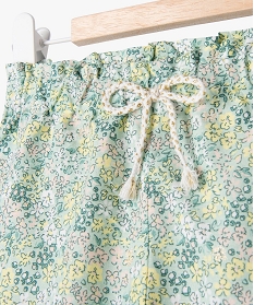 pantalon fleuri avec taille elastique bebe fille vertE680001_2