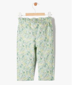 pantalon fleuri avec taille elastique bebe fille vert pantalonsE680001_3
