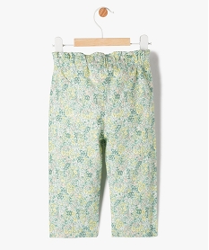 pantalon fleuri avec taille elastique bebe fille vertE680001_3