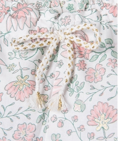 pantalon fleuri avec taille elastique bebe fille rose pantalonsE680101_2