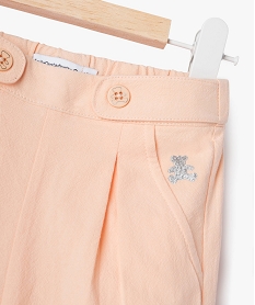 pantalon en coton coupe large bebe fille - lulucastagnette rose pantalonsE680201_2