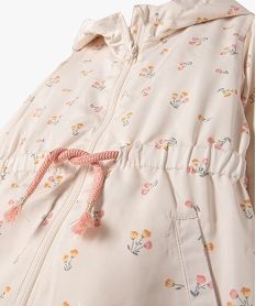 impermeable deperlant a motifs fleuris bebe fille beige vestesE681201_2