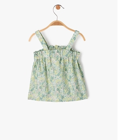 blouse a bretelles a motifs fleuris bebe fille vert chemisiers et blousesE681401_3