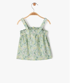 blouse a bretelles a motifs fleuris bebe fille vertE681401_3