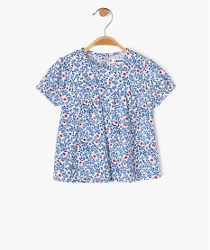 blouse manches courtes ample et fluide a imprime fleuri bebe fille bleuE681601_1