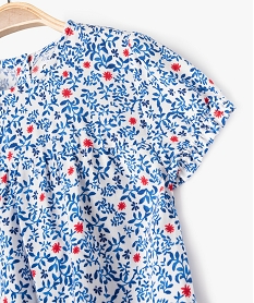 blouse manches courtes ample et fluide a imprime fleuri bebe fille bleu chemisiers et blousesE681601_2