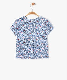 blouse manches courtes ample et fluide a imprime fleuri bebe fille bleu chemisiers et blousesE681601_3