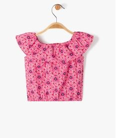 blouse sans manches imprimee avec volant sur le col bebe fille rose chemisiers et blousesE681801_3