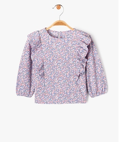 blouse a manches longues avec volants sur les epaules bebe fille violet chemisiers et blousesE682201_1