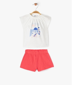 ensemble short tee-shirt amples bebe fille beigeE682701_1