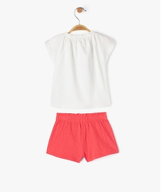 ensemble short tee-shirt amples bebe fille beige shortsE682701_3