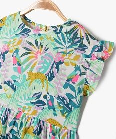 robe sans manches a motifs fleuris bebe fille vert robesE683901_2