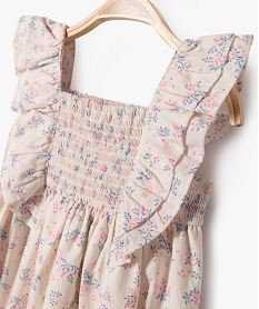 robe sans manches a motifs fleuris bebe fille - lulucastagnette beige robesE684401_2