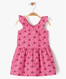 robe fleurie avec volant sur le col bebe fille rose robesE684501_1