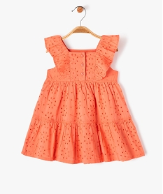 GEMO Robe sans manches en broderie anglaise bébé fille orange standard