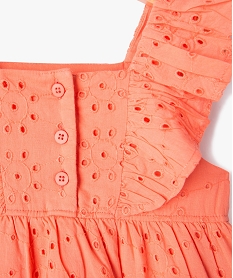 robe sans manches en broderie anglaise bebe fille orange robesE684601_2