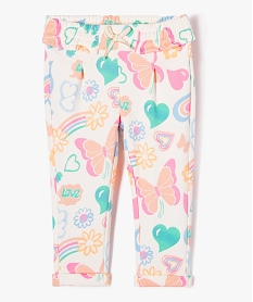 GEMO Pantalon de jogging avec pinces bébé fille Multicolore