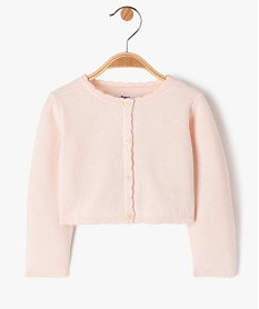 GEMO Gilet court en coton fantaisie bébé fille Rose