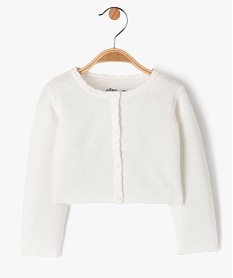 GEMO Gilet court en coton fantaisie bébé fille blanc chine