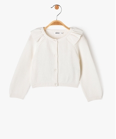 gilet en coton avec volants sur le col bebe fille beige giletsE685801_1