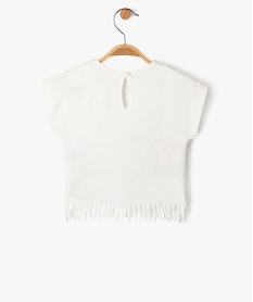 tee-shirt a franges et manches courtes bebe fille beige tee-shirts manches courtesE687001_3