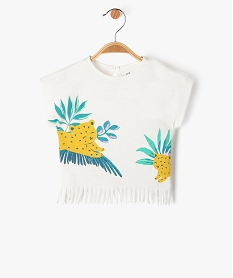 tee-shirt a franges et manches courtes bebe fille beige tee-shirts manches courtesE687001_4