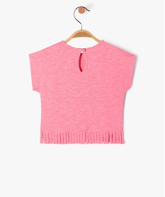 tee-shirt a franges et manches courtes bebe fille rose tee-shirts manches courtesE687101_3