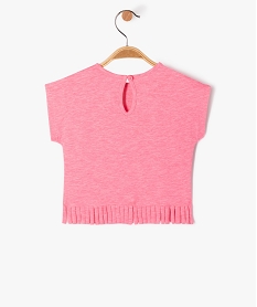 tee-shirt a franges et manches courtes bebe fille roseE687101_3