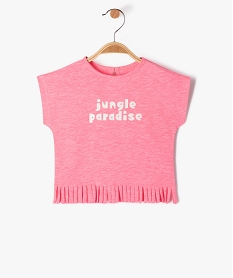 tee-shirt a franges et manches courtes bebe fille rose tee-shirts manches courtesE687101_4