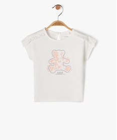 GEMO Tee-shirt manches courtes coupe loose à motif bébé fille - LuluCastagnette Beige