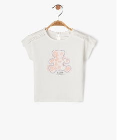 GEMO Tee-shirt manches courtes coupe loose à motif bébé fille - LuluCastagnette blanc chine