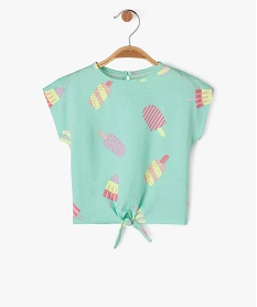 tee-shirt a manches courtes loose imprime bebe fille vert tee-shirts manches courtesE688001_1