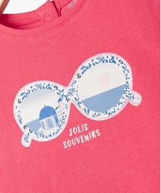 tee-shirt a manches courtes a motif estival bebe fille rose tee-shirts manches courtesE688201_2