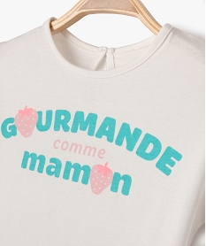 tee-shirt manches courtes loose a message bebe fille beige tee-shirts manches courtesE688301_2