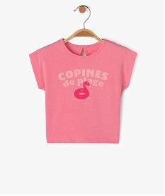 tee-shirt manches courtes loose a message bebe fille roseE688401_1