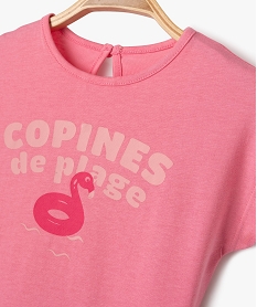 tee-shirt manches courtes loose a message bebe fille roseE688401_2