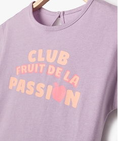 tee-shirt manches courtes loose a message bebe fille violet tee-shirts manches courtesE688501_2