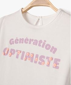tee-shirt manches courtes loose a message bebe fille beige tee-shirts manches courtesE688601_2