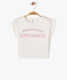 tee-shirt manches courtes loose a message bebe fille beige tee-shirts manches courtesE688601_4