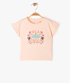 tee-shirt manches courtes a volants bebe fille rose tee-shirts manches courtesE688901_1