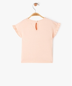 tee-shirt manches courtes a volants bebe fille rose tee-shirts manches courtesE688901_3