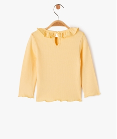 tee-shirt a manches longues avec finitions volantees bebe fille jaune tee-shirts manches longuesE689101_3