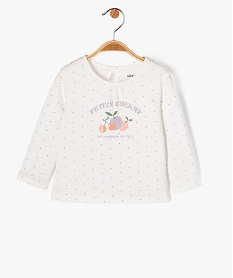 tee-shirt a manches longues a motif paillete bebe fille beige tee-shirts manches longuesE689501_4