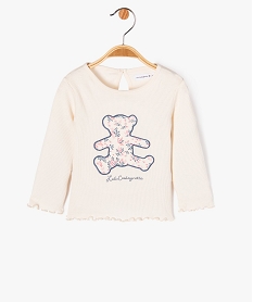 GEMO Tee-shirt à manches longues avec motif ourson bébé fille - LuluCastagnette Beige