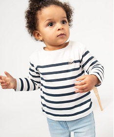 tee-shirt a manches longues raye bebe fille imprime tee-shirts manches longuesE689801_4