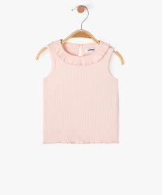 GEMO Débardeur avec volant sur le col et finitions froncées bébé fille rose standard