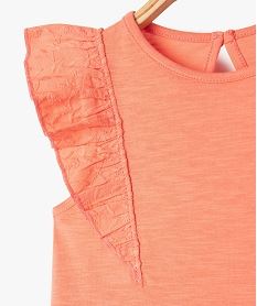 debardeur avec volants brodes sur les epaules bebe fille orange debardeursE690801_2