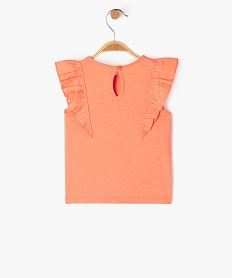 debardeur avec volants brodes sur les epaules bebe fille orange debardeursE690801_3