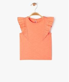 debardeur avec volants brodes sur les epaules bebe fille orange debardeursE690801_4