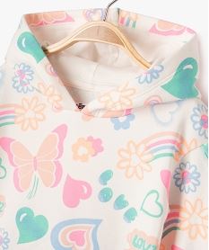 robe sweat en maille douillette imprimee bebe fille beige robesE691501_2